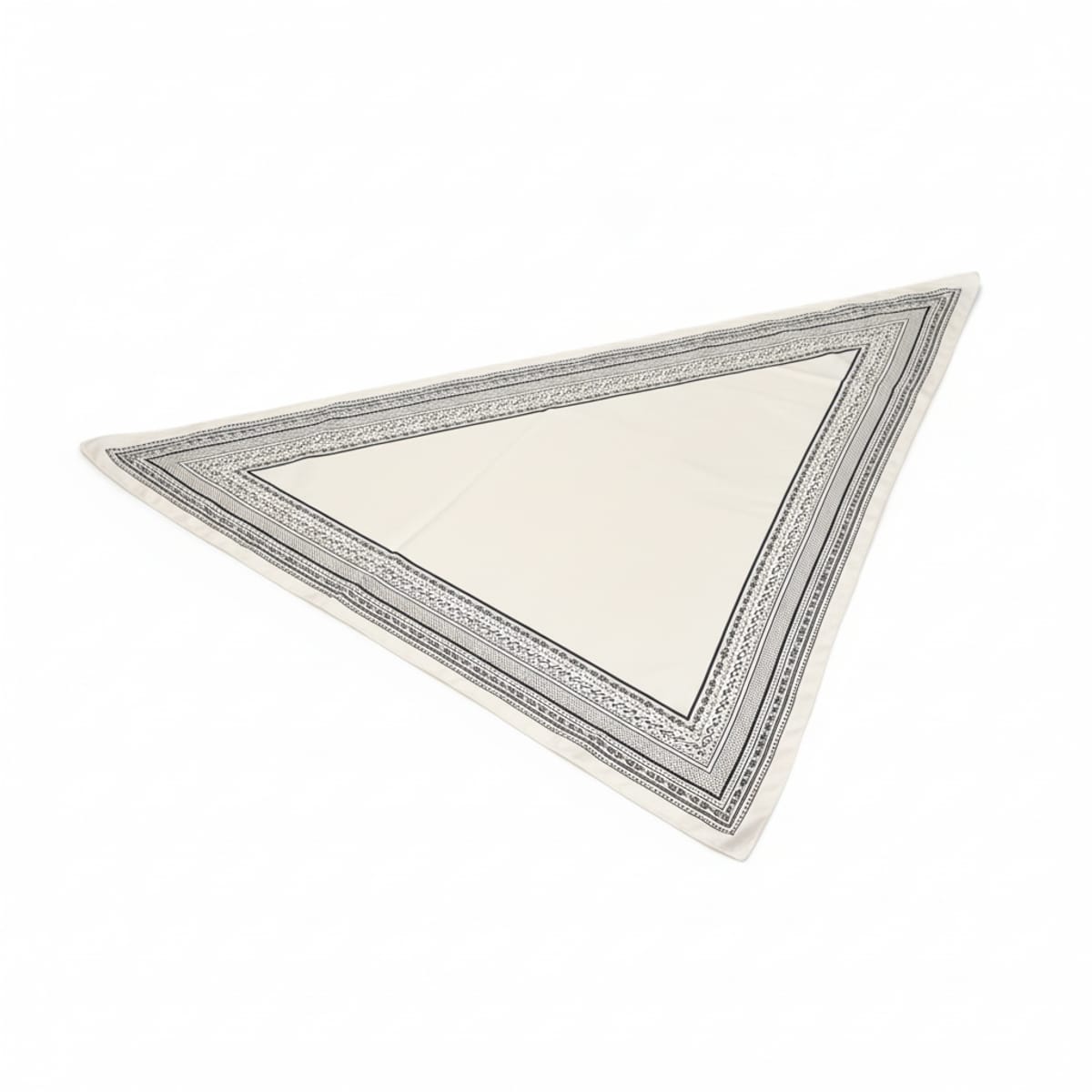 Foulard donna triangolo unito con bordi contrasto - Bianco