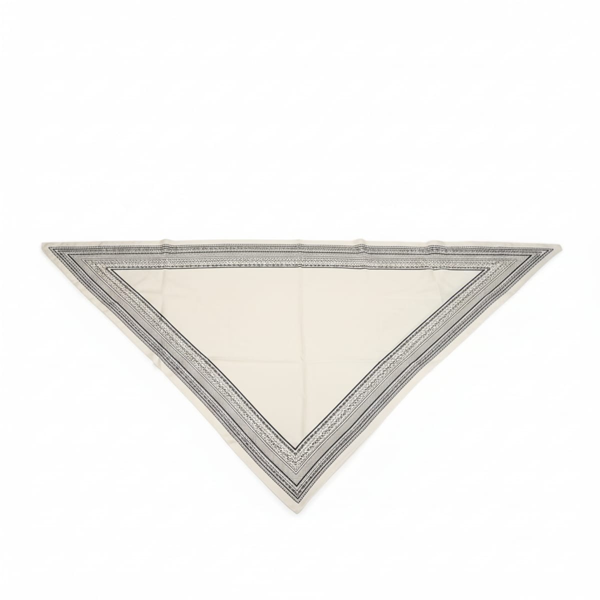 Foulard donna triangolo unito con bordi contrasto - Bianco panna