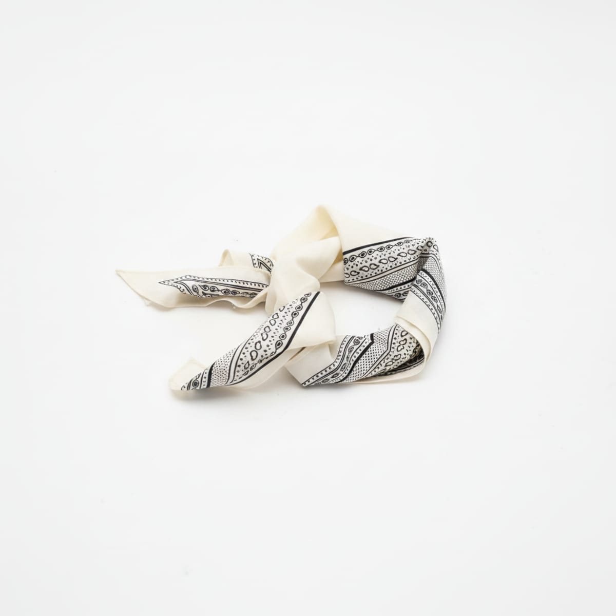 Foulard donna triangolo unito con bordi contrasto - Bianco panna