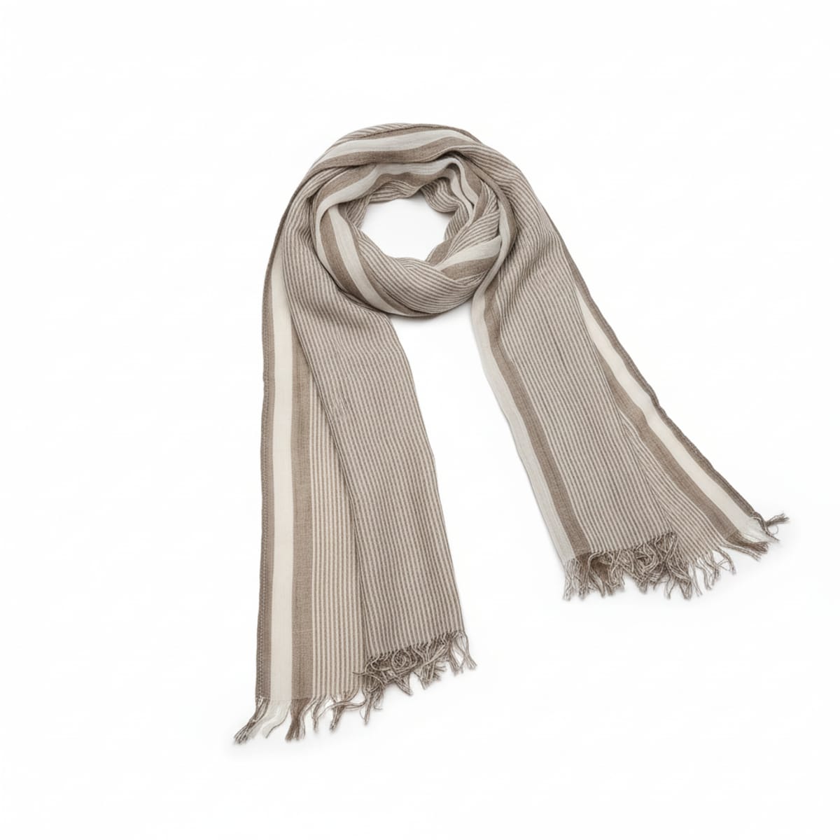 Foulard uomo righe piccole - Beige