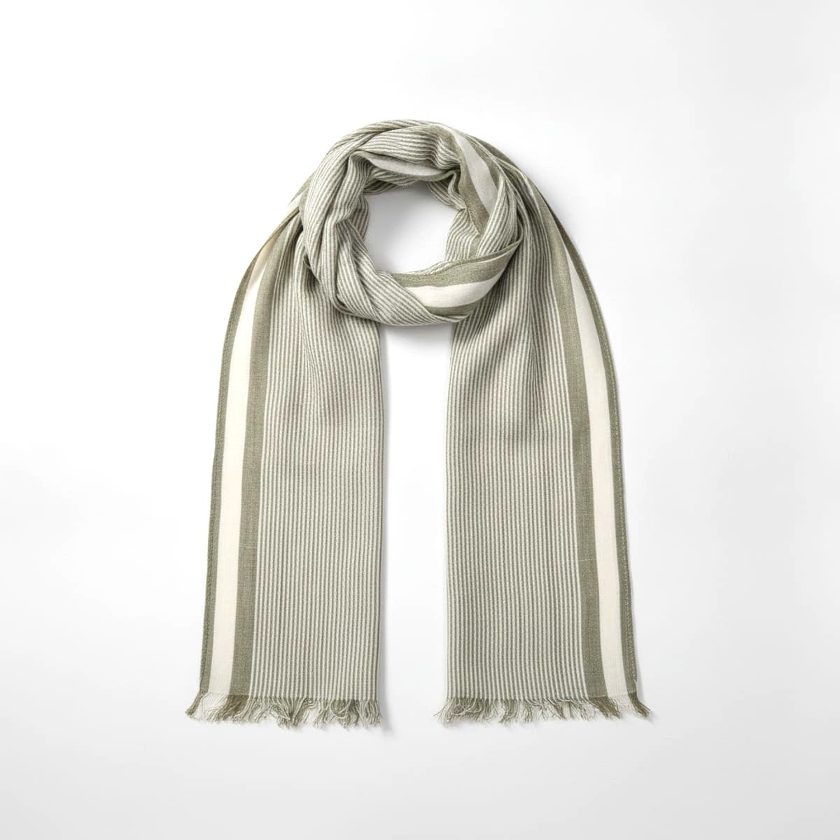 Foulard uomo righe piccole - Verde