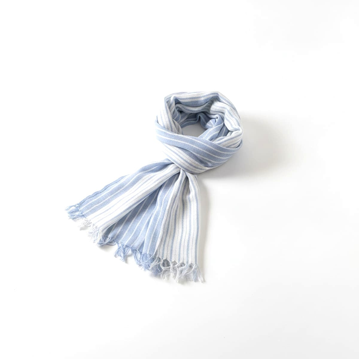 Foulard uomo sfrangiato righe 57x170cm - Blu