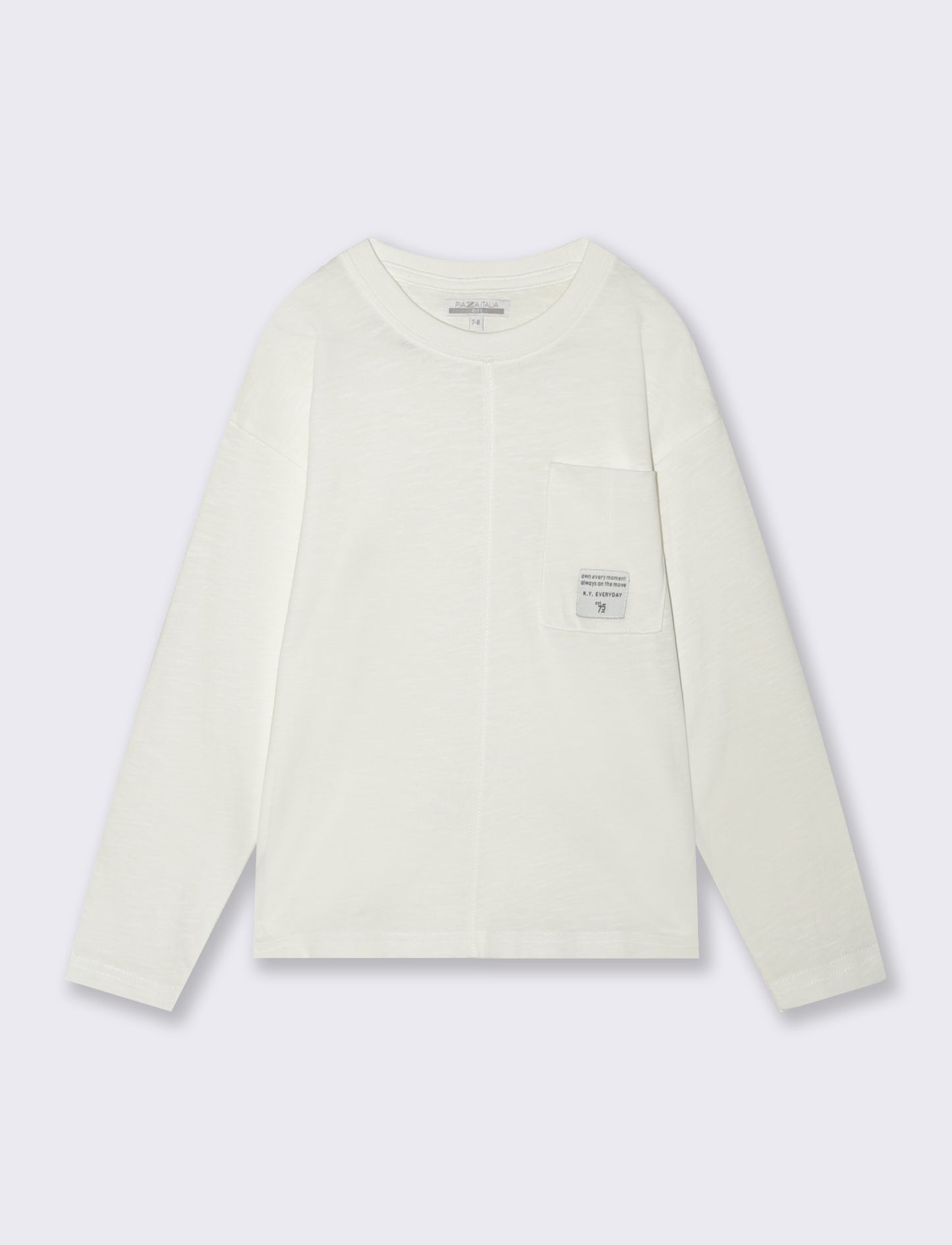 T-shirt lunga in cotone fiammato versatile - Bianco latte