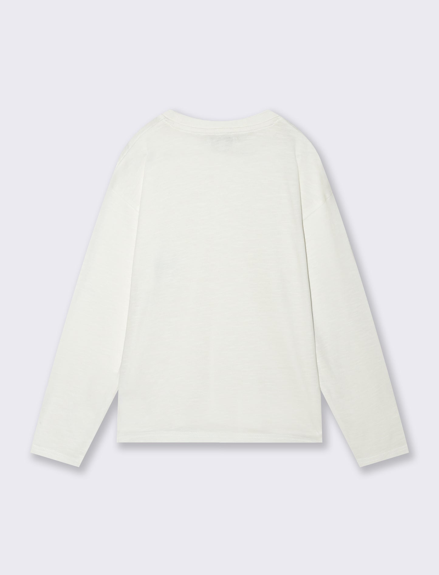 T-shirt lunga in cotone fiammato versatile - Bianco latte