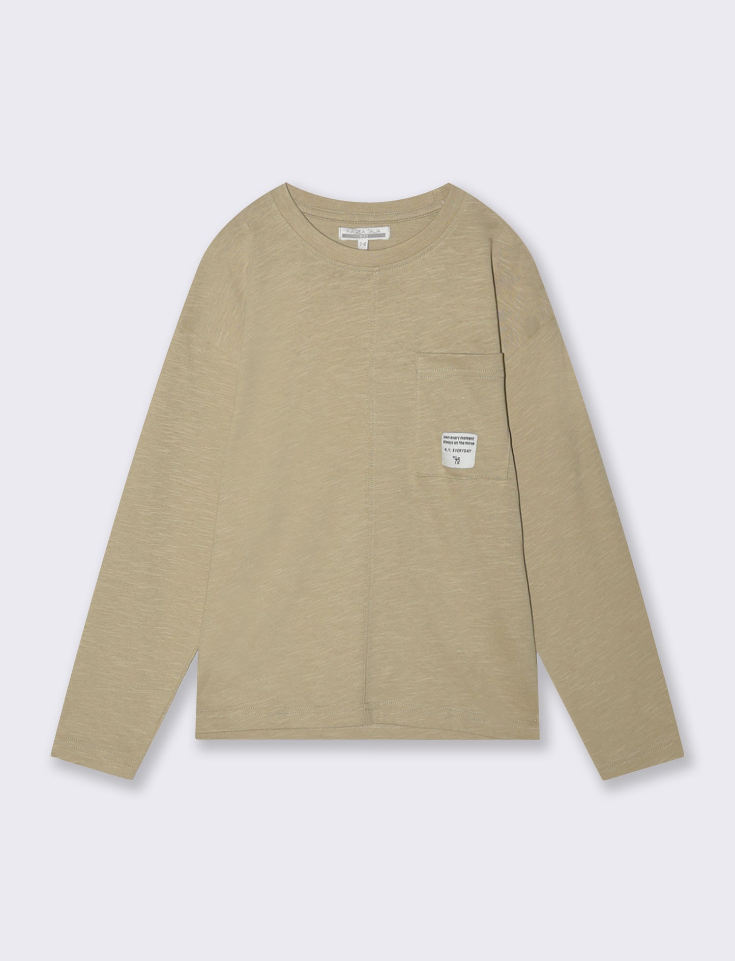 T-shirt lunga in cotone fiammato versatile - Verde salvia