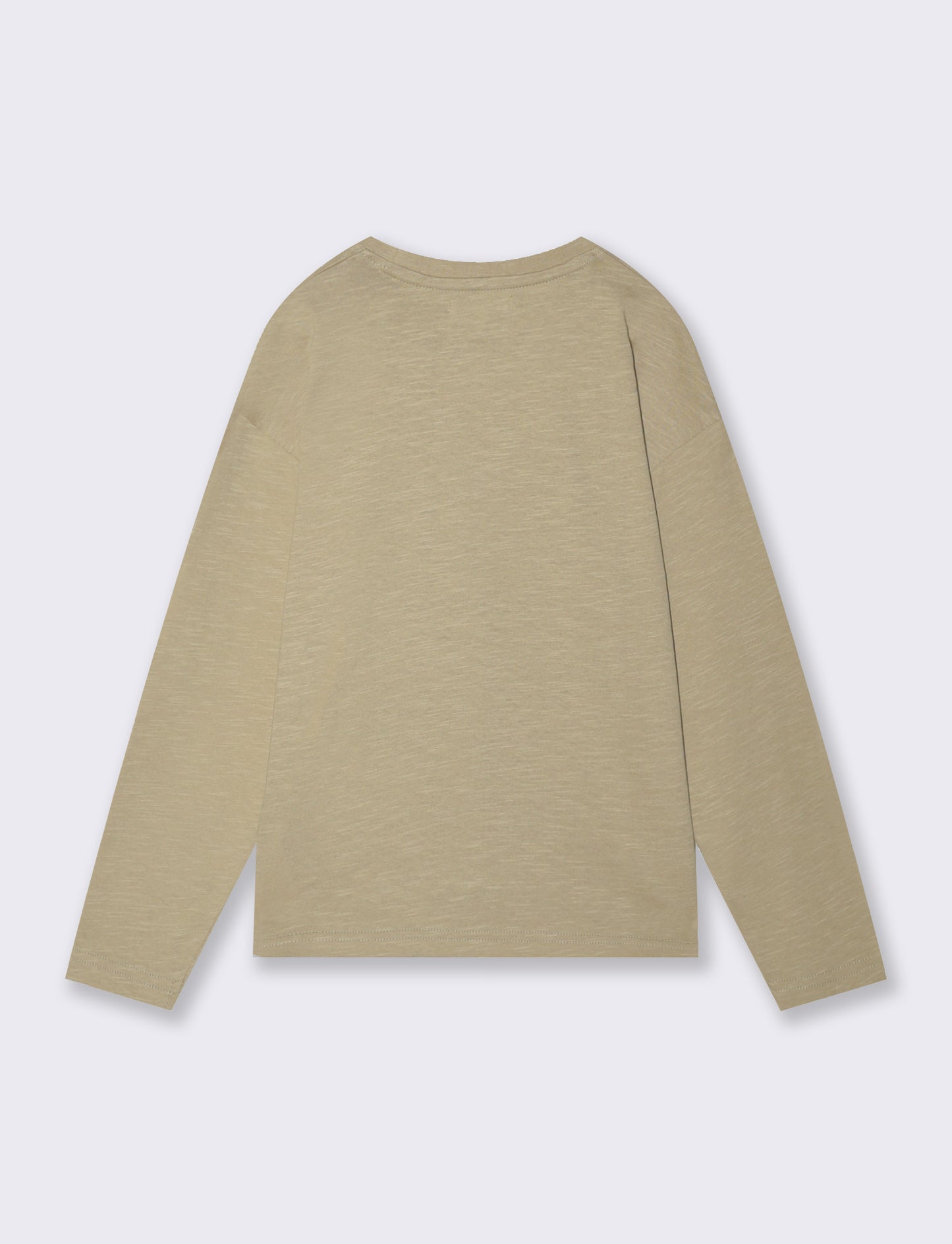 T-shirt lunga in cotone fiammato versatile - Verde salvia