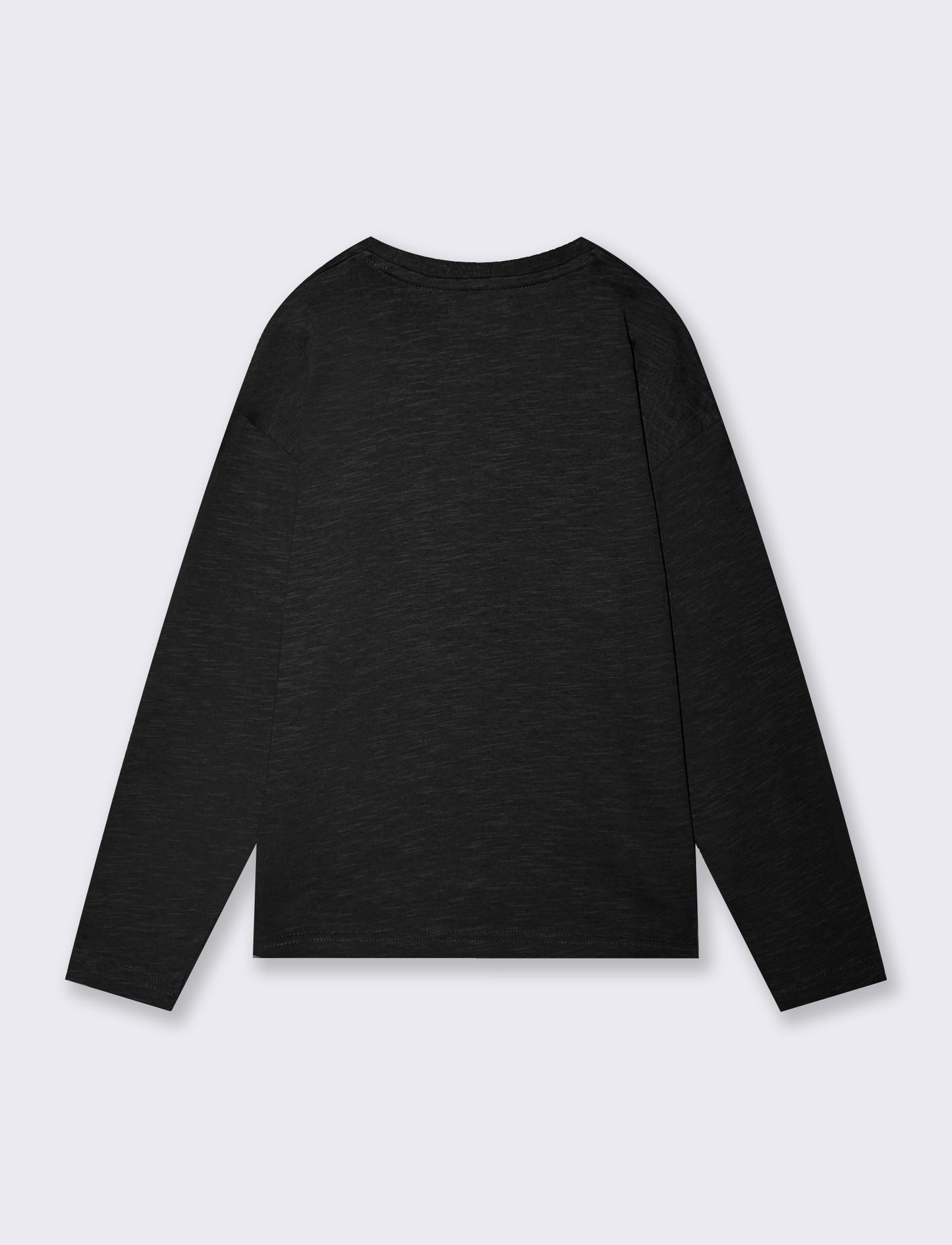 T-shirt lunga in cotone fiammato versatile - Nero