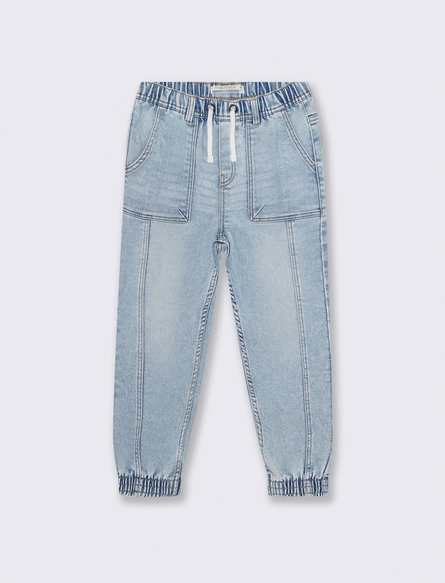Jogger denim elastico per stile casual - Denim chiaro