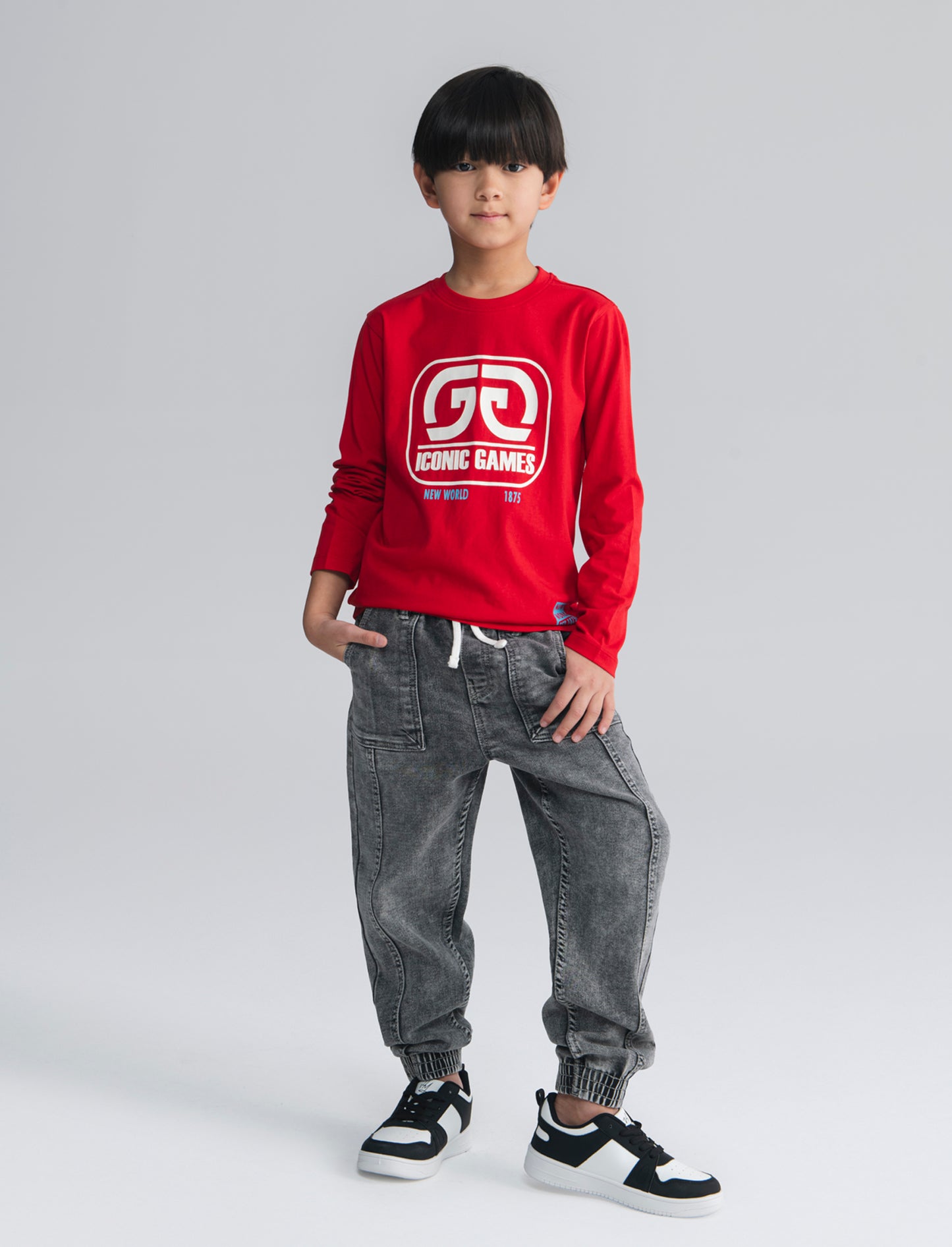 Jogger denim elastico per stile casual - Grigio