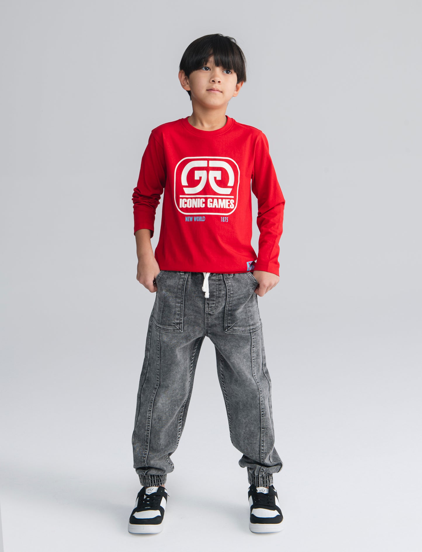 Jogger denim elastico per stile casual - Grigio