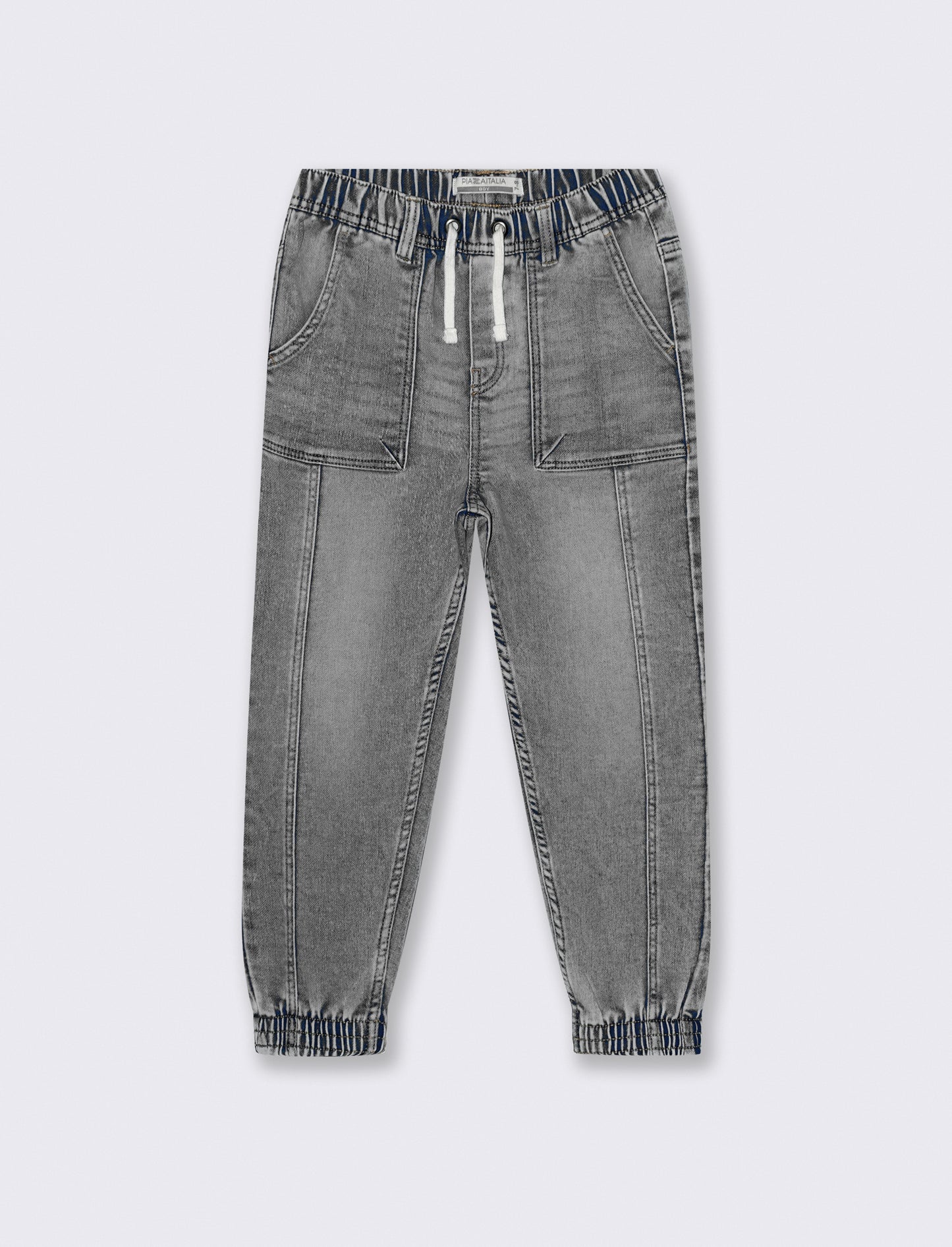 Jogger denim elastico per stile casual - Grigio
