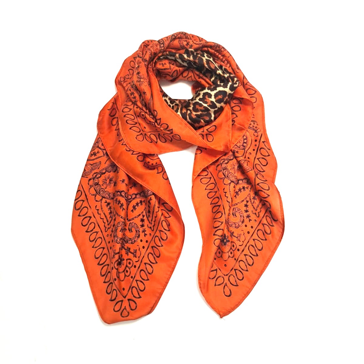 Foulard donna quadrato fantasia 105x105cm - Leopardato