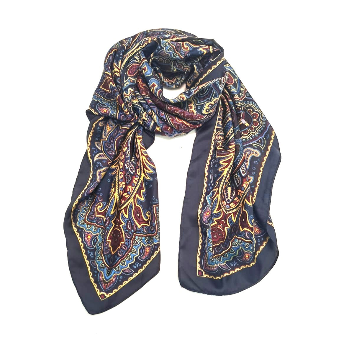 Foulard donna quadrato fantasia 105x105cm - Blu