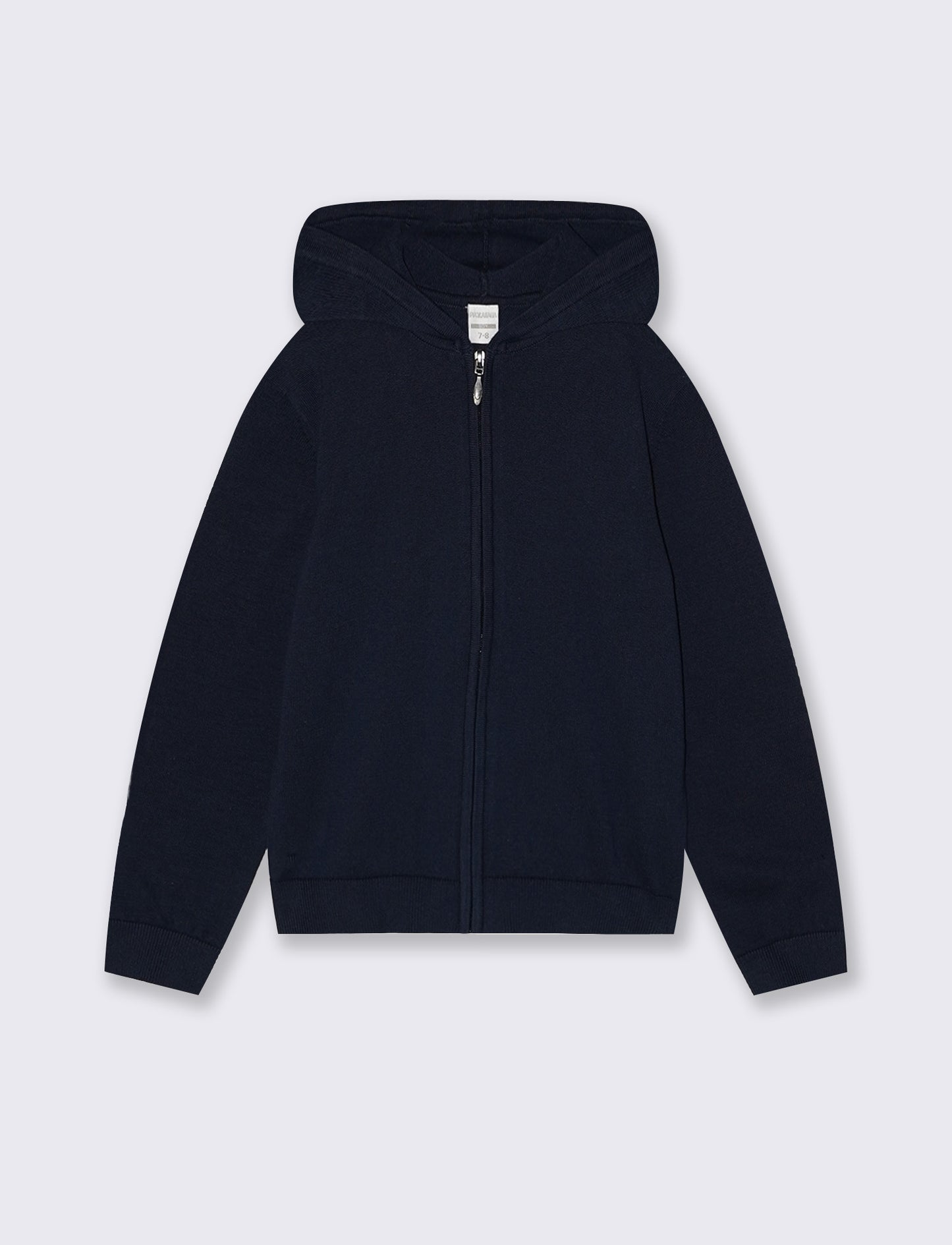 Maglia felpa cotone con cappuccio zip - Blu