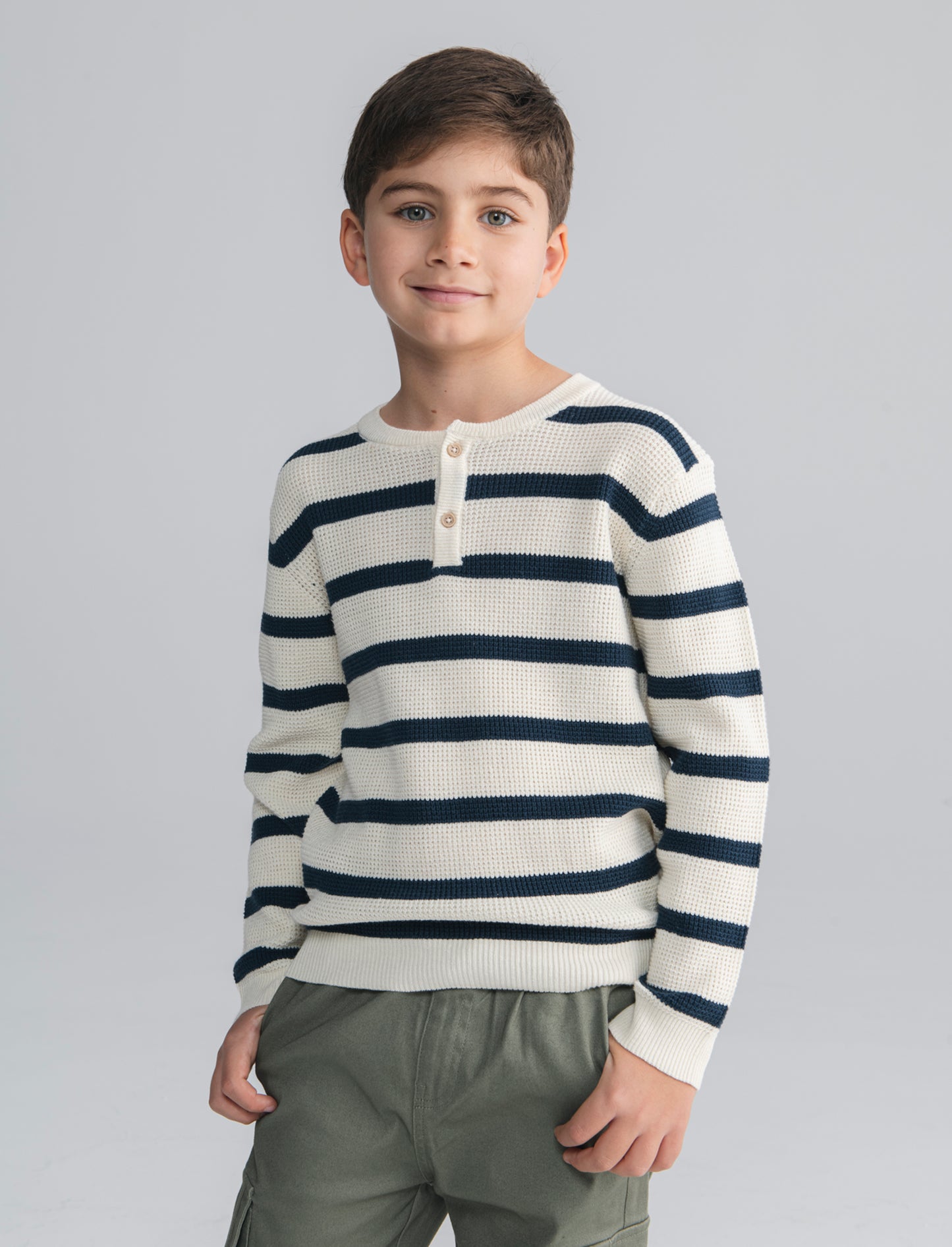 Maglia girocollo in cotone morbido e moderno - Righe