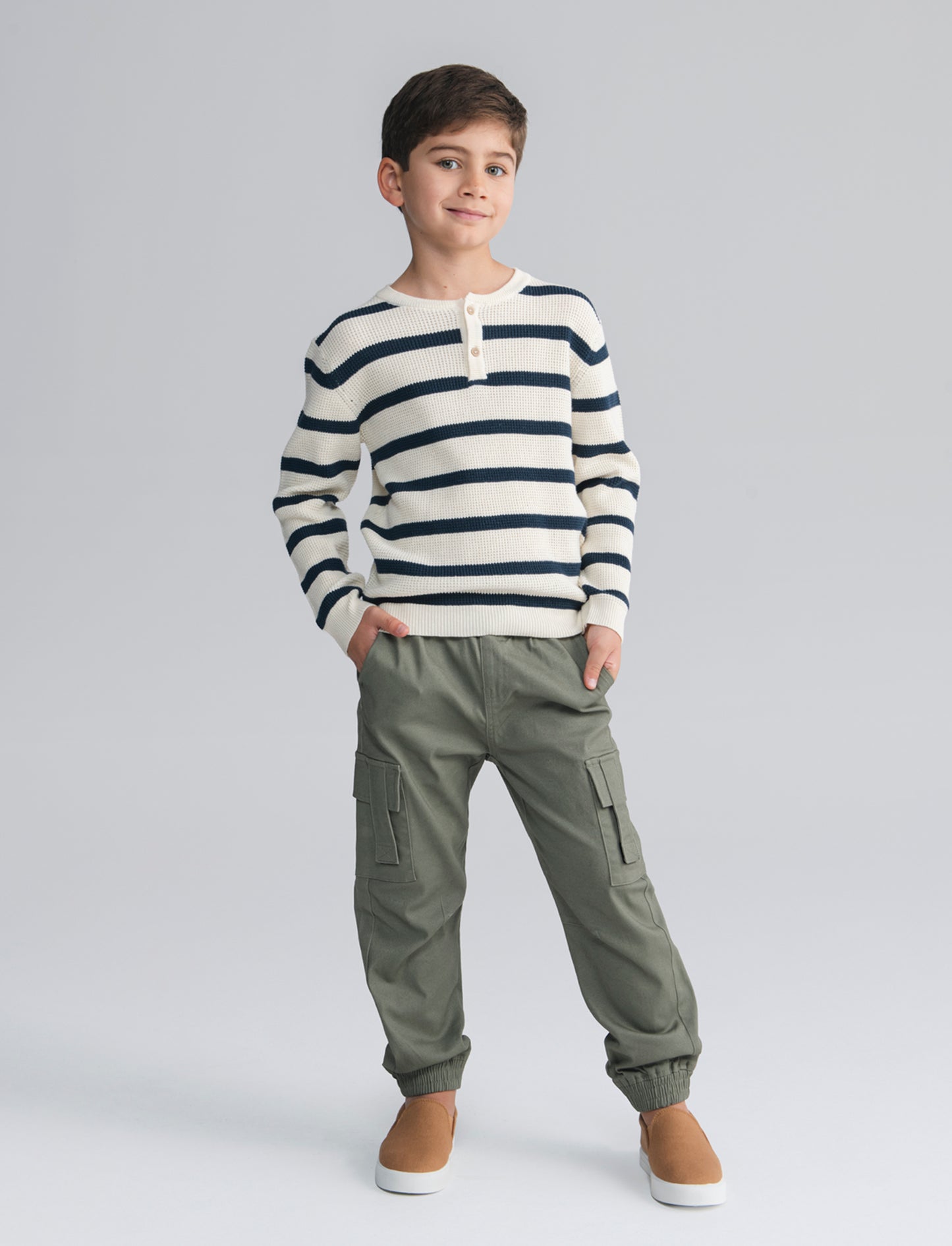 Maglia girocollo in cotone morbido e moderno - Righe