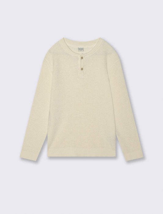 Maglia girocollo in cotone morbido e moderno - Beige