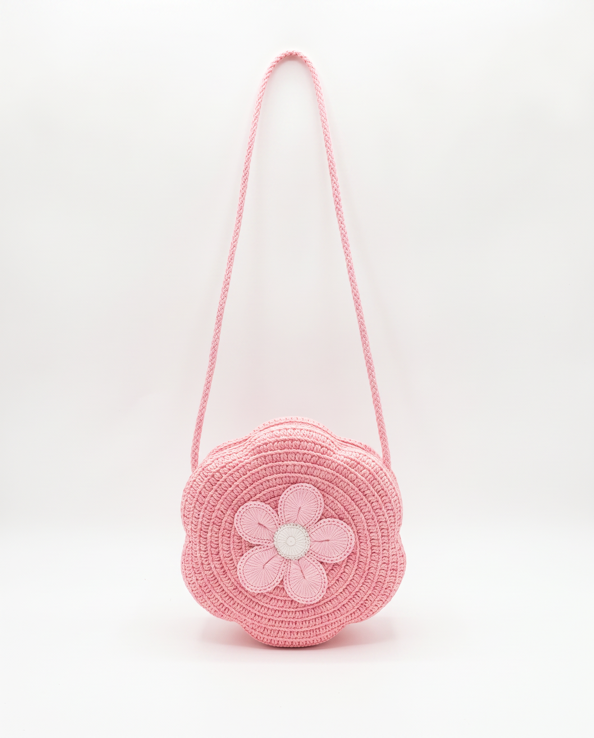 Borsetta bambina paglia con fiore - Rosa