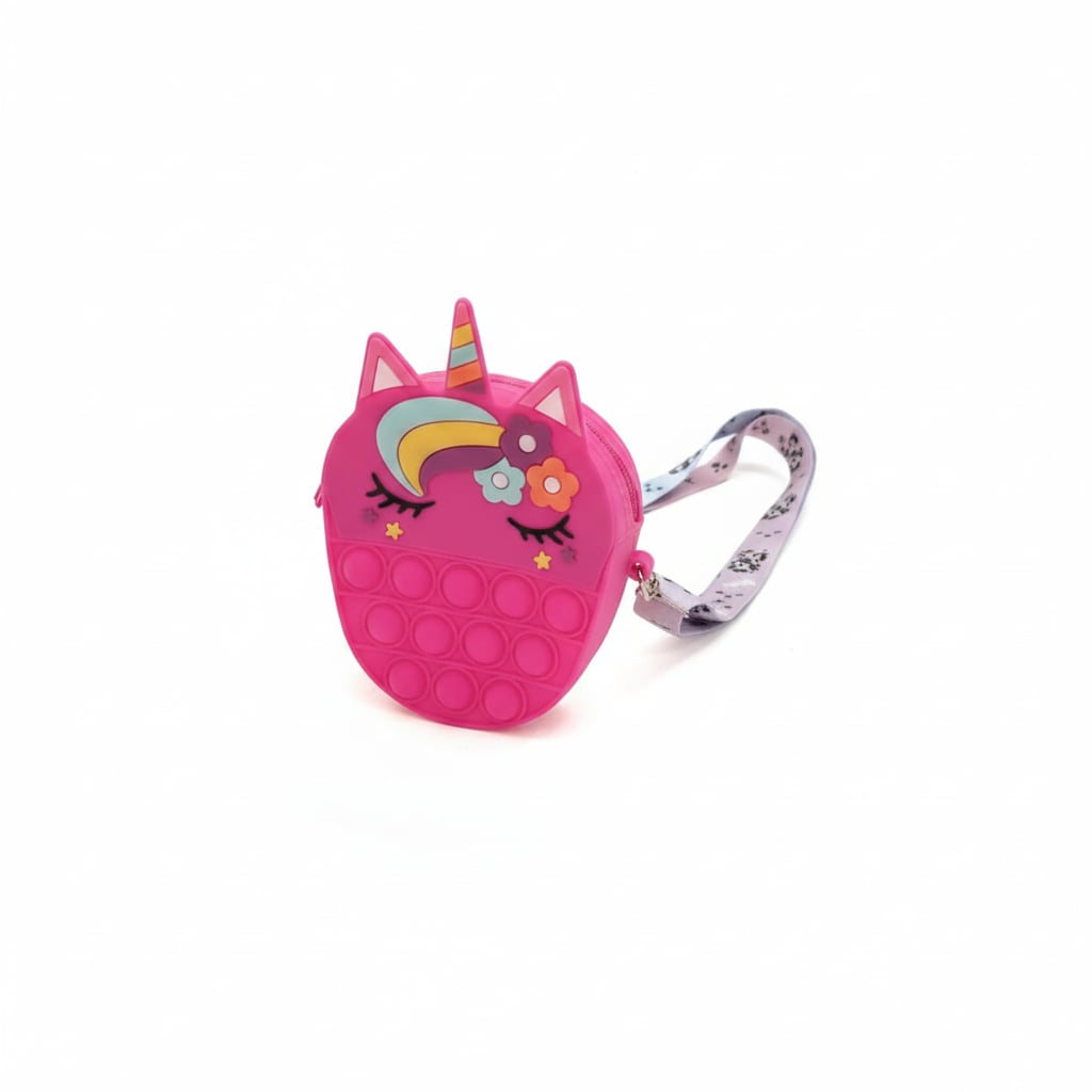 Portamonete bambina pop it unicorno - Fuxia