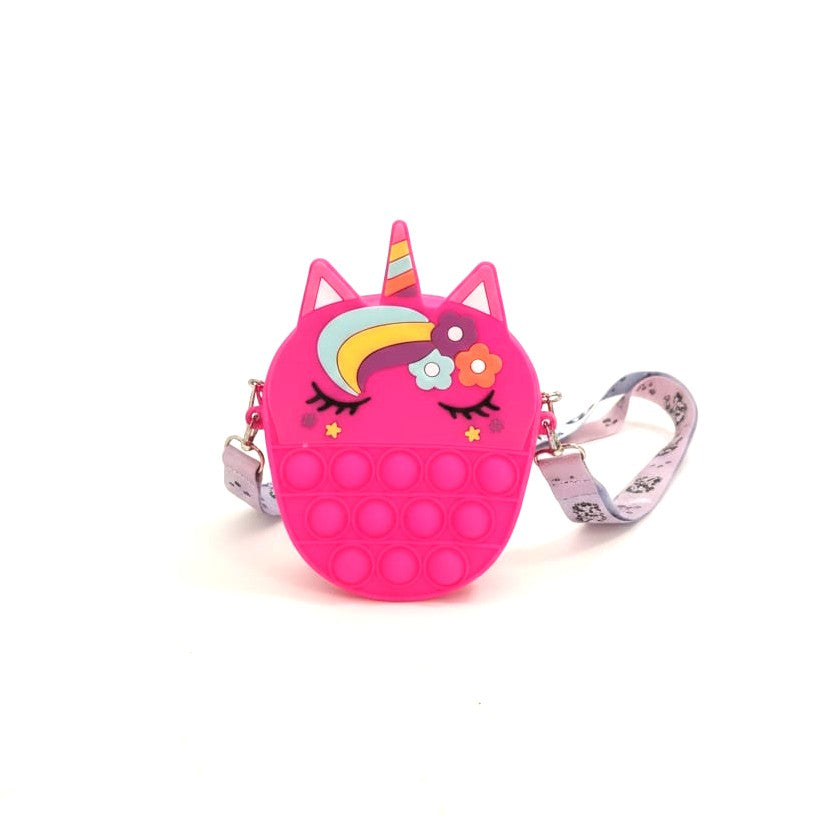 Portamonete bambina pop it unicorno - Fuxia