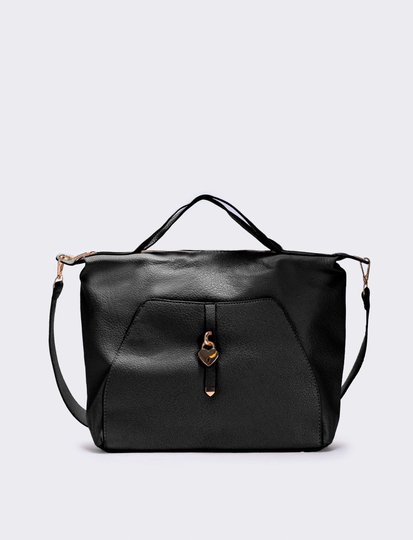 Borsa catenaccio a cuore - Nero