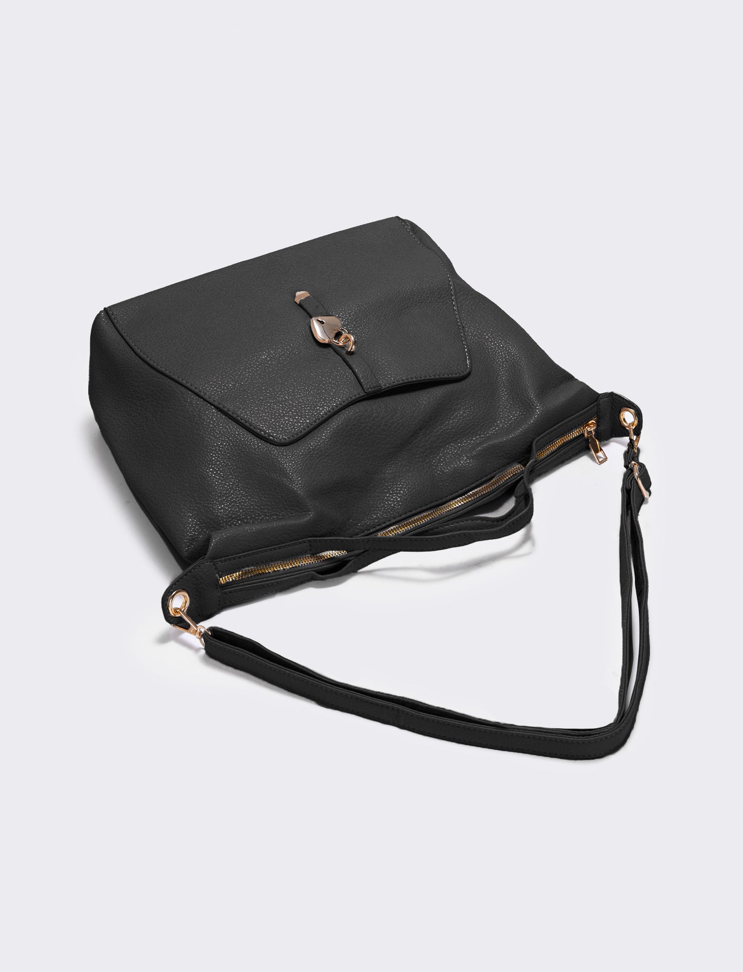 Borsa catenaccio a cuore - Nero