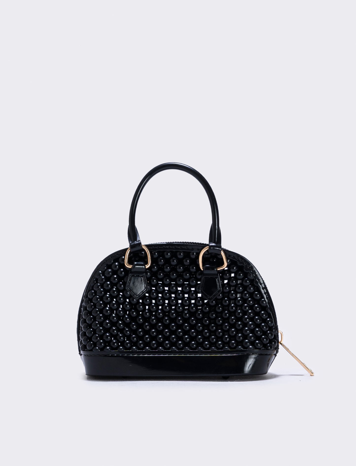 Bauletto bambina con bolle in PVC - Nero