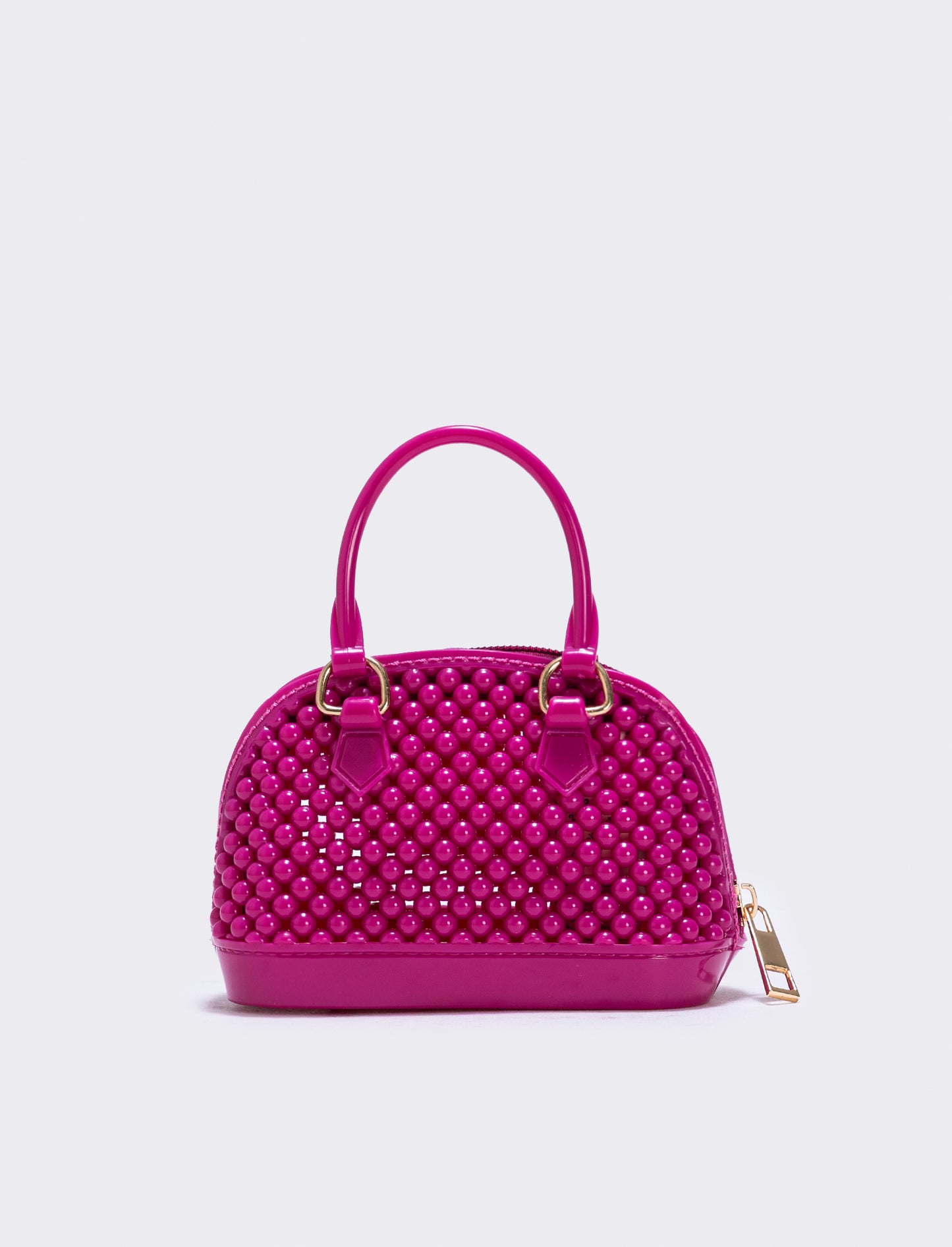 Bauletto bambina con bolle in PVC - Fuxia