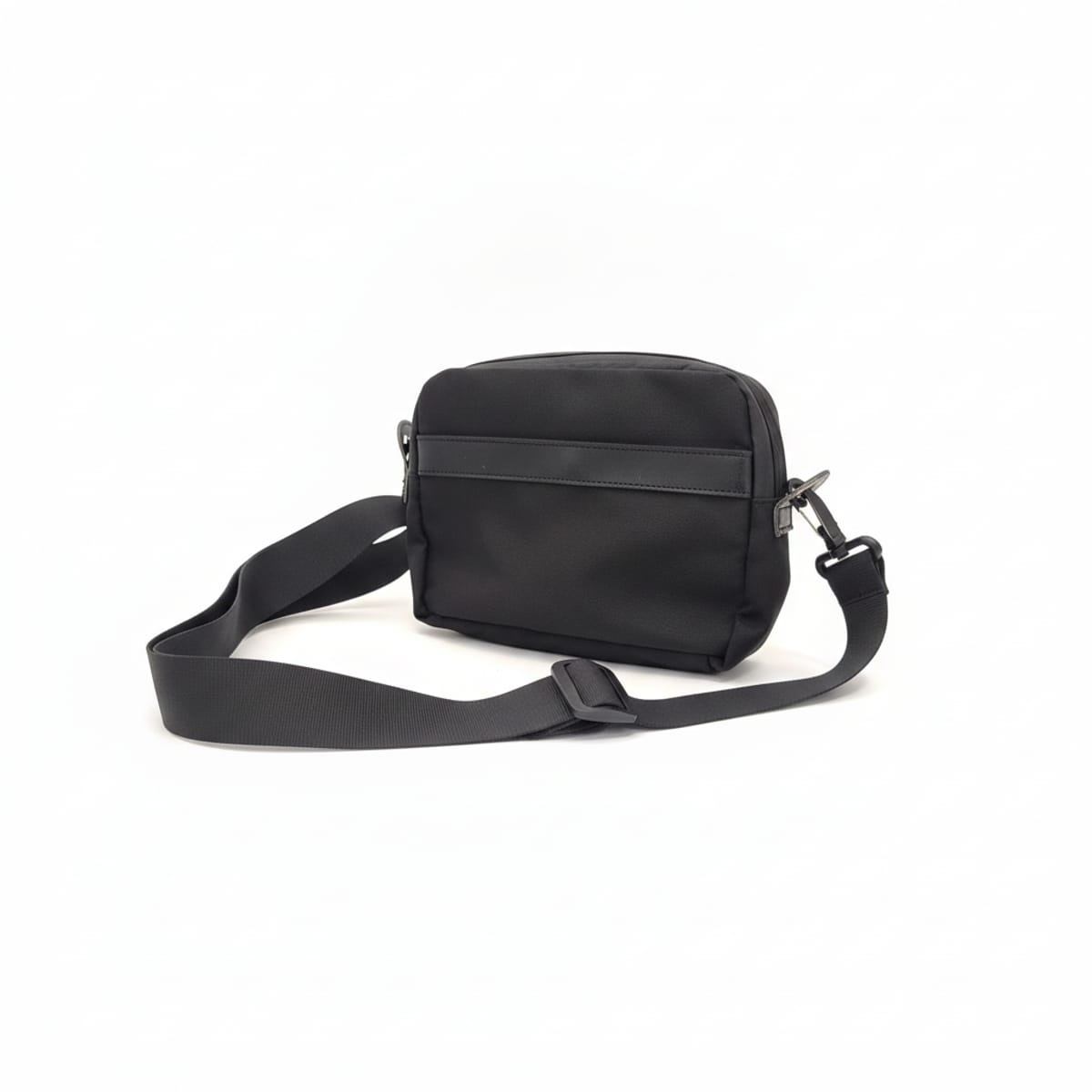 Tracollina uomo nylon rettangolare doppia zip - Nero
