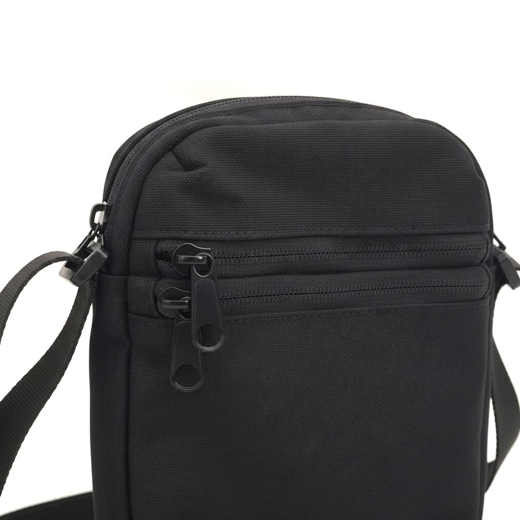 Borsello uomo nylon con tracolla e zip - Nero