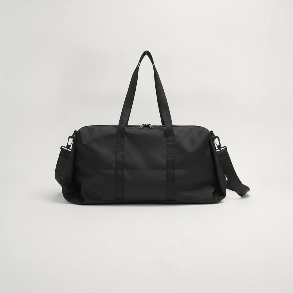 Borsone uomo travel nylon - Nero