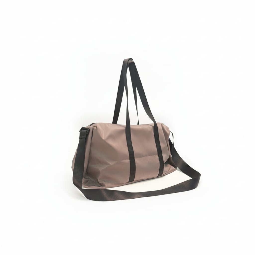 Borsone uomo travel nylon - Grigio fango