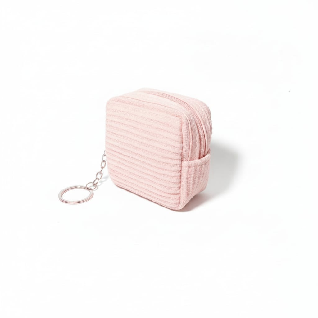Portamonete donna tessuto boucle' - Rosa
