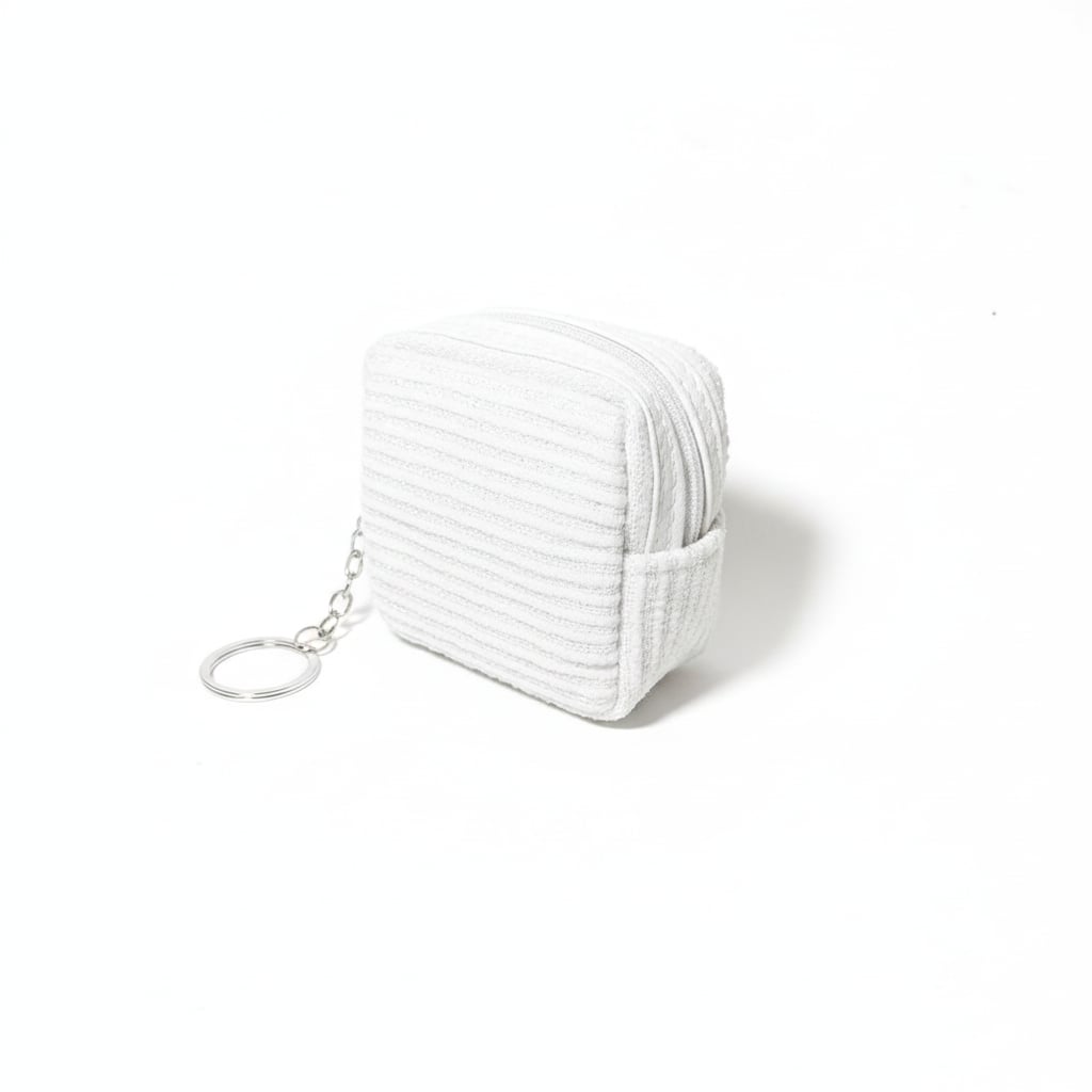 Portamonete donna tessuto boucle' - Bianco