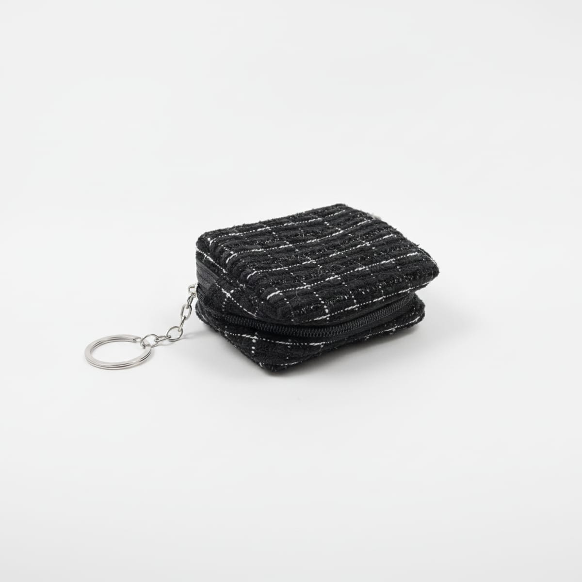 Portamonete donna tessuto boucle' - Nero