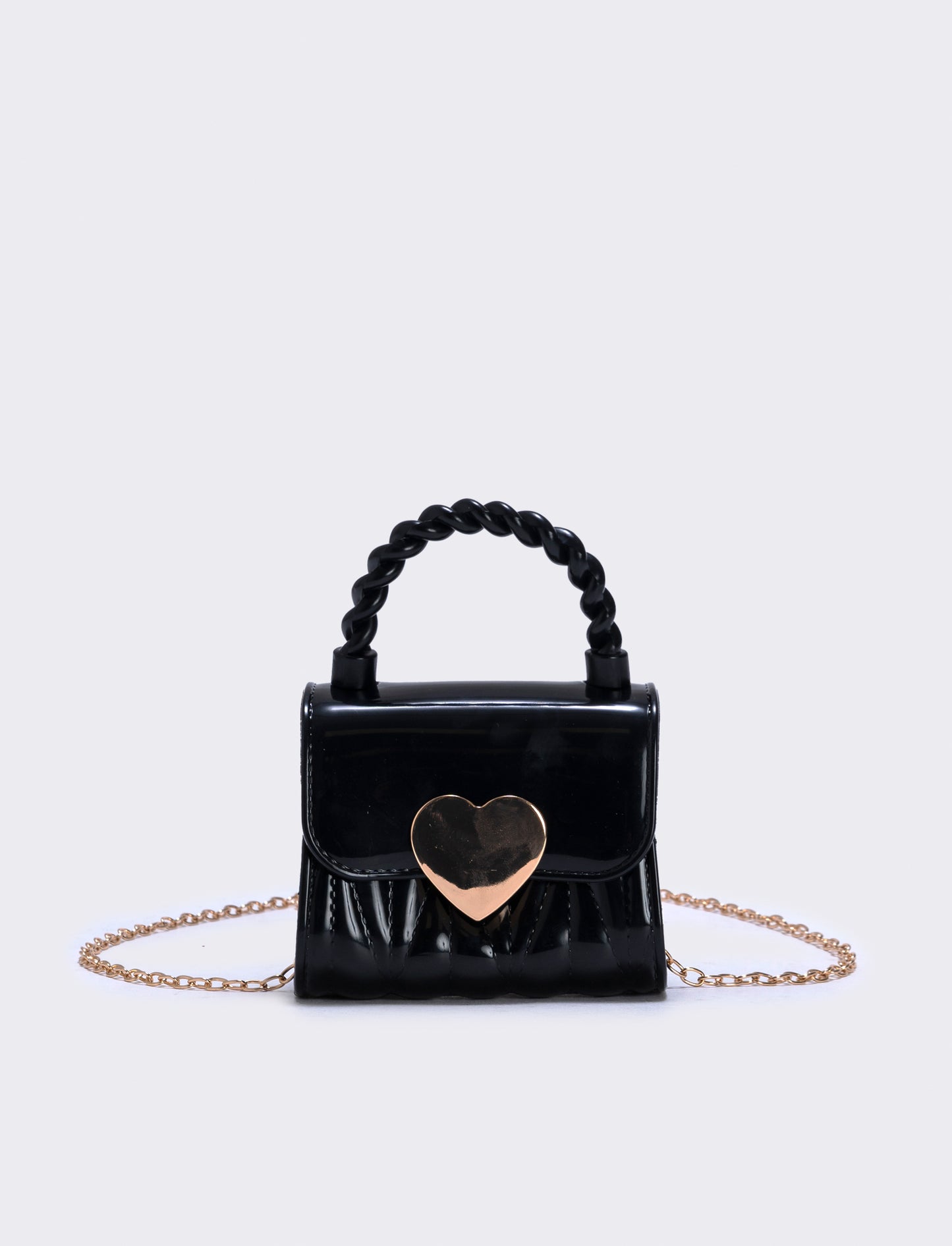 Borsetta cuore con tracolla elegante - Nero