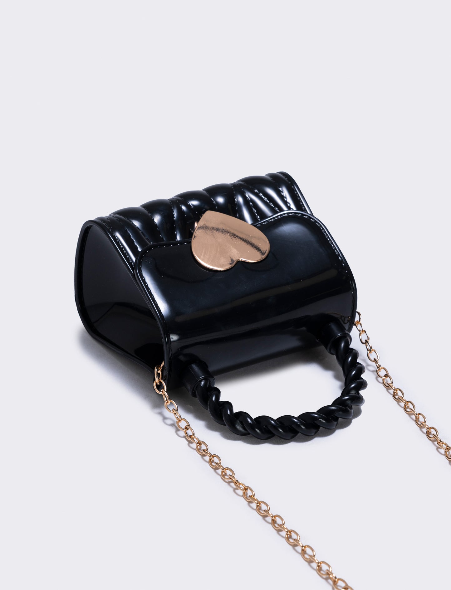 Borsetta cuore con tracolla elegante - Nero