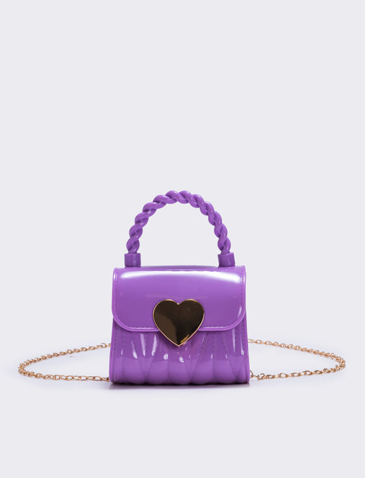 Borsetta cuore con tracolla elegante - Lilla