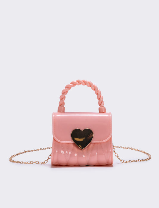 Borsetta cuore con tracolla elegante - Rosa
