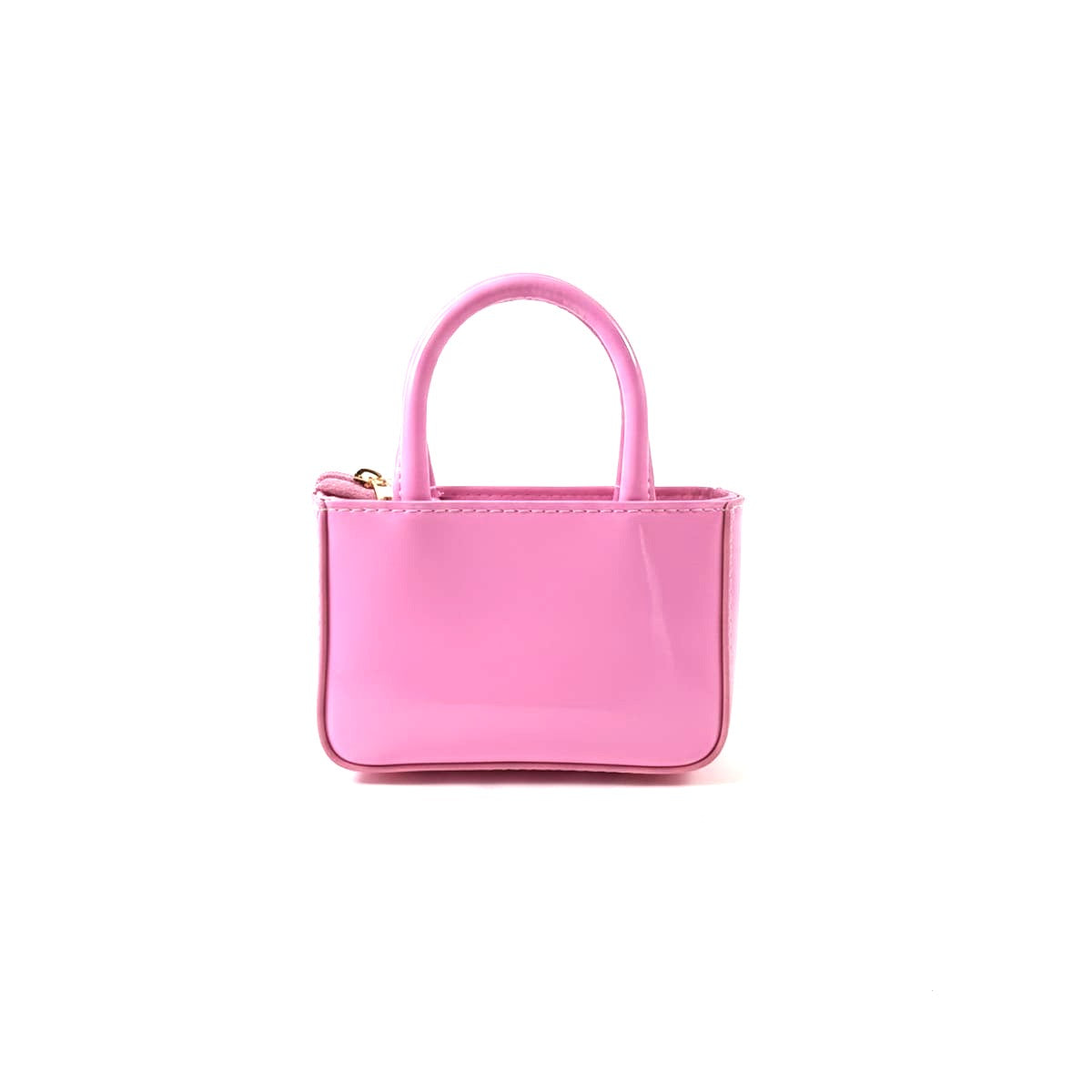 Borsetta bambina rettangolare lucida con manici - Rosa