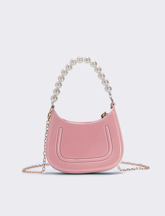 Borsa con manico e perle eleganti - Pesca