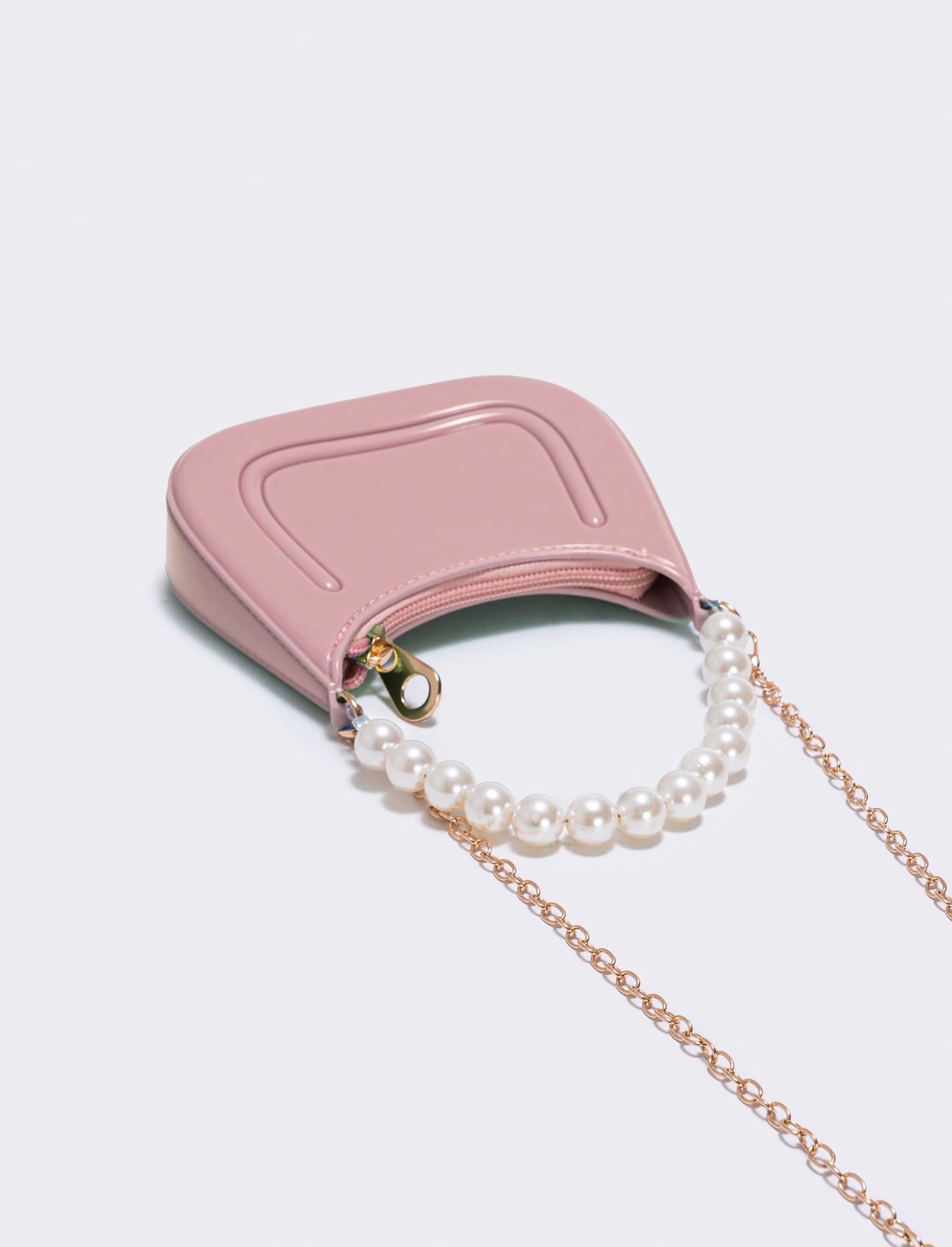 Bag with handle and elegant pearls - Orange
