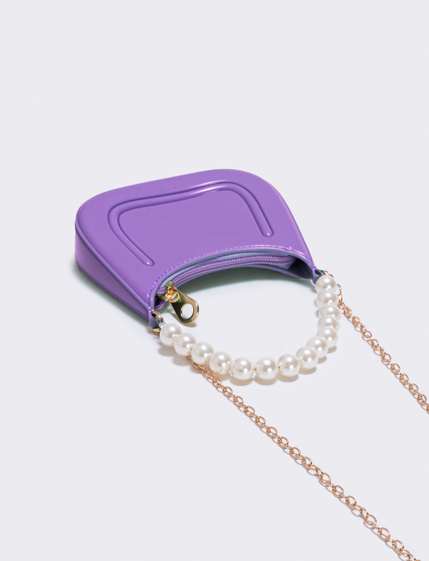 Borsa con manico e perle eleganti - Lilla