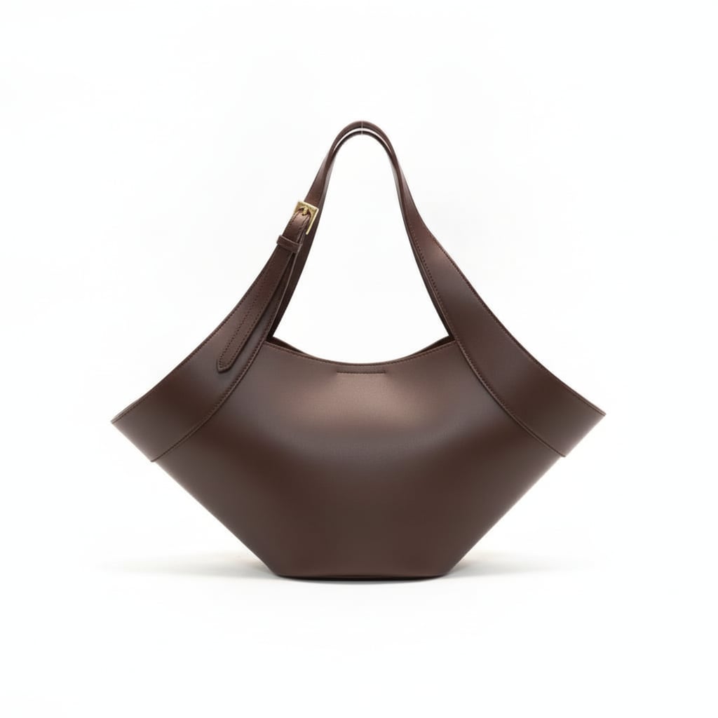 Borsa donna a spalla trapezio grande - Moro