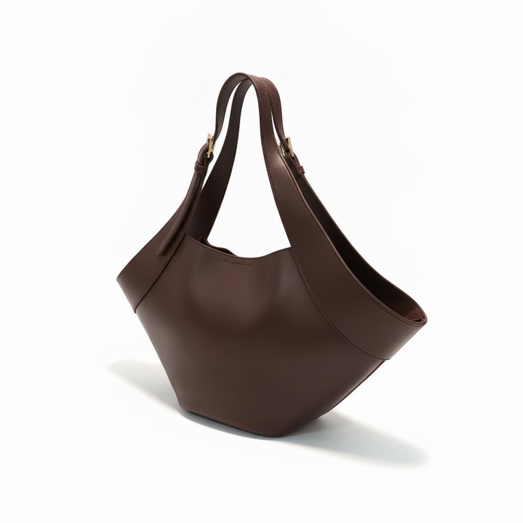 Borsa donna a spalla trapezio grande - Moro