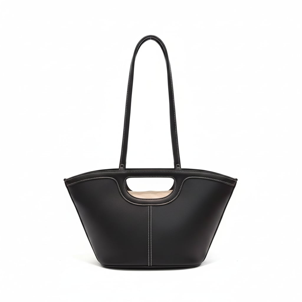 Shopper donna trapezio piccolo con tracolla - Nero