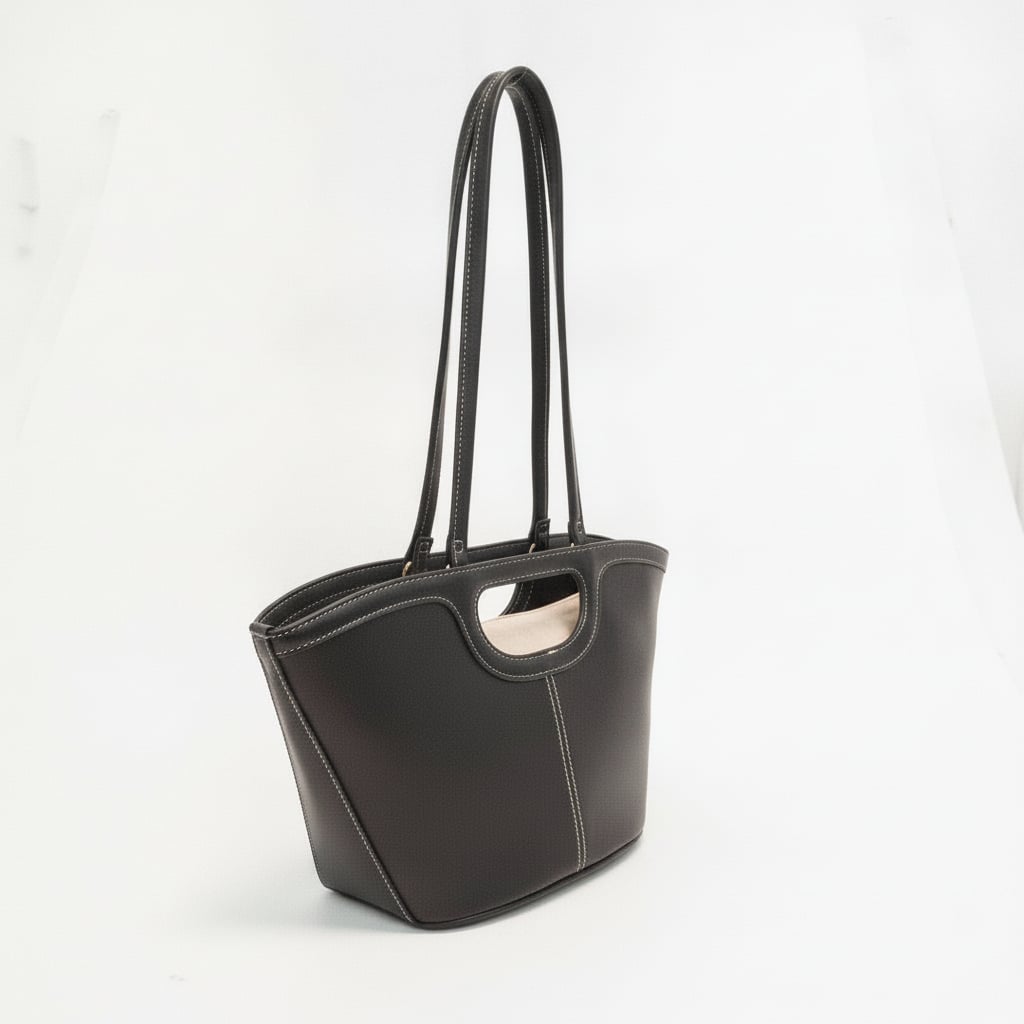 Shopper donna trapezio piccolo con tracolla - Nero