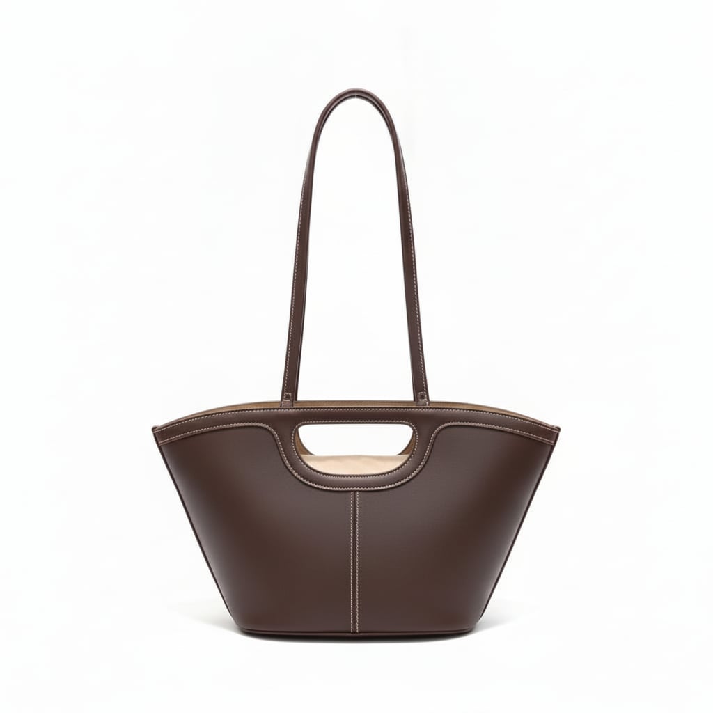 Shopper donna trapezio piccolo con tracolla - Moro
