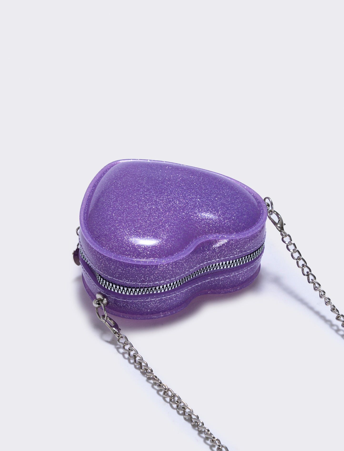 Borsa bambina cuore glitter brillante - Lilla