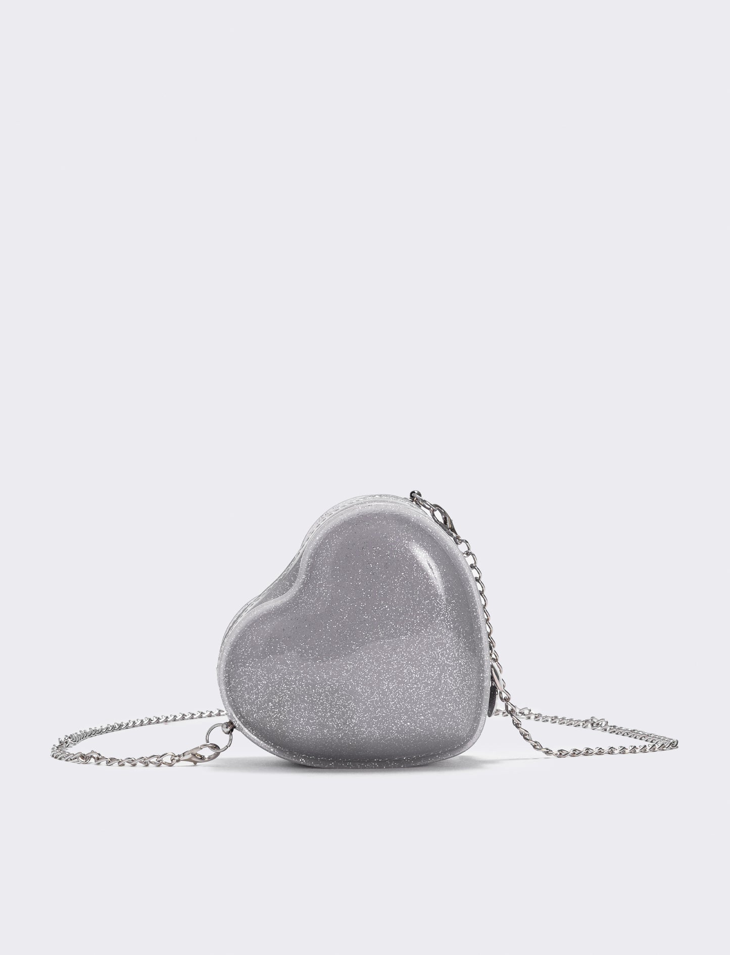 Borsa bambina cuore glitter brillante - Bianco